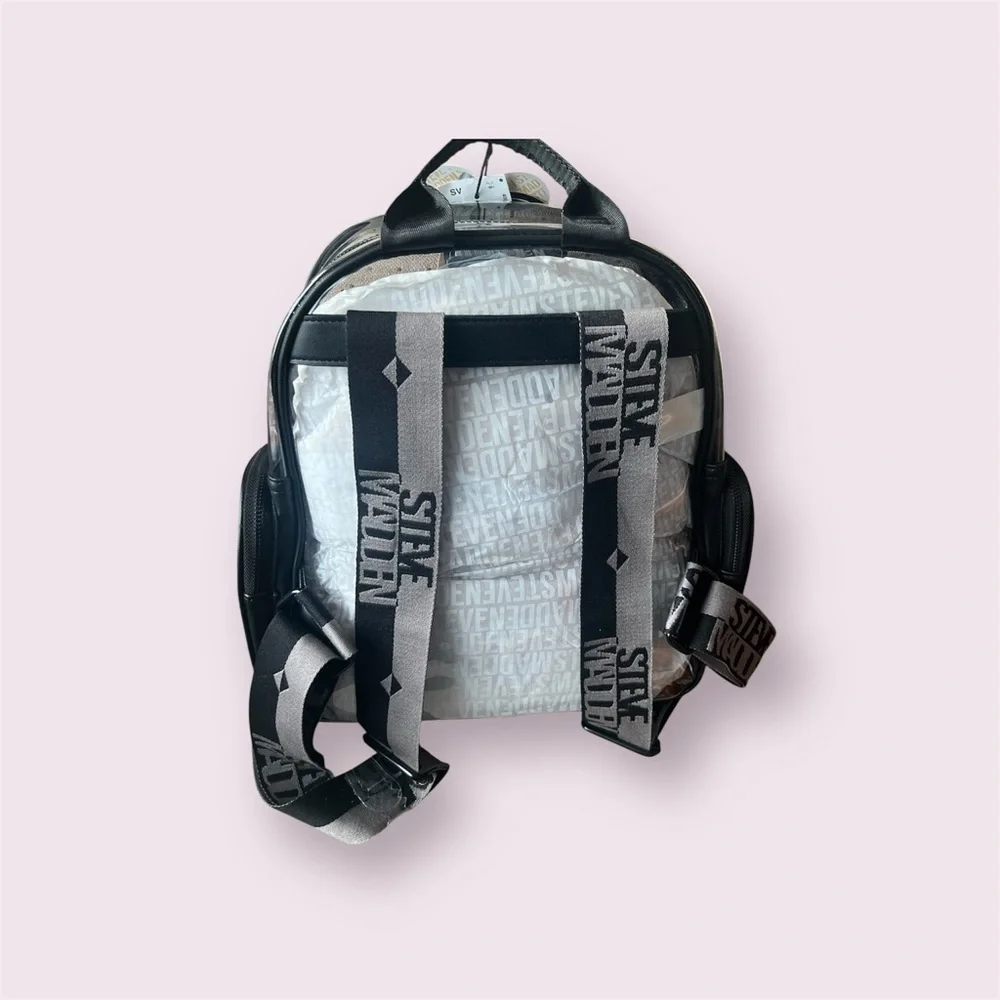 Steve Madden Birma clear logo back‎ pack set